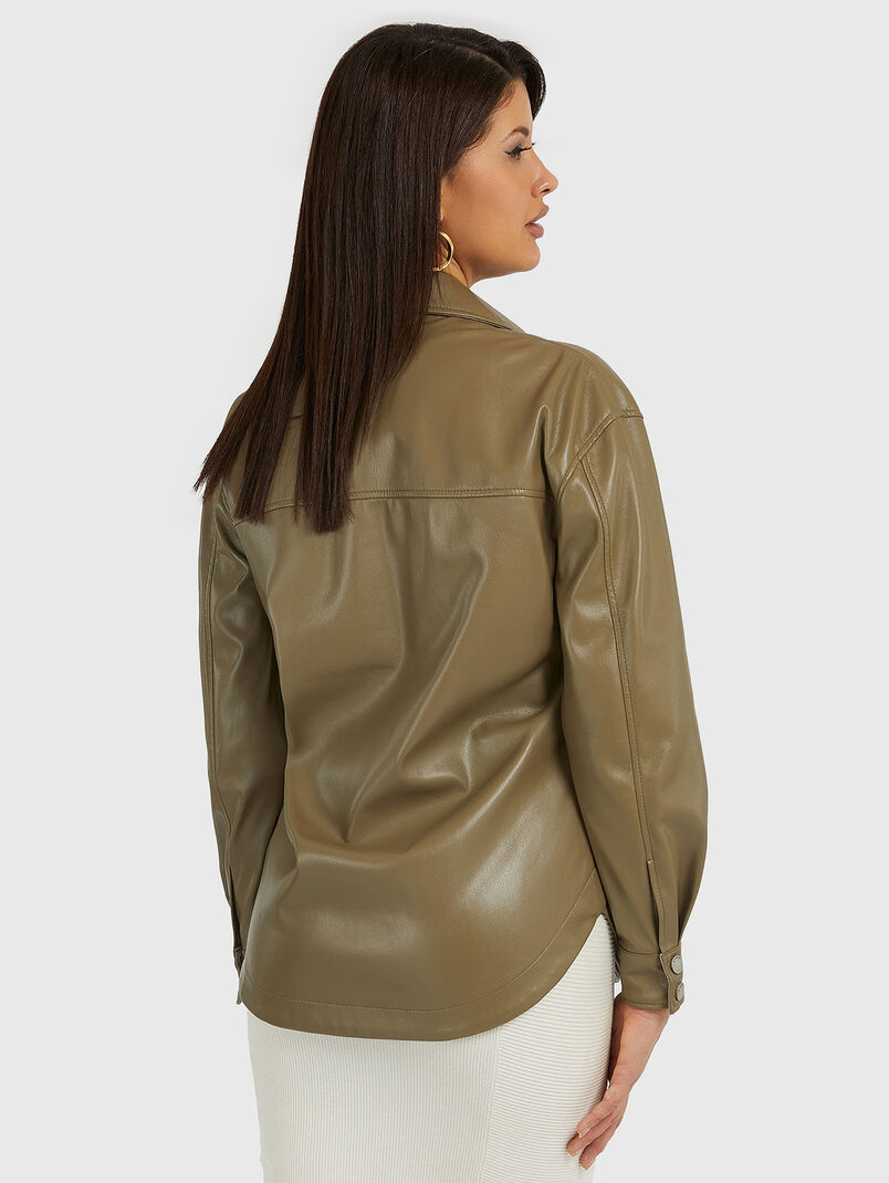 CAROLA black shirt from eco leather - 3