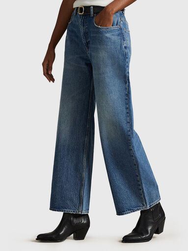 Blue wide-leg jeans - 3