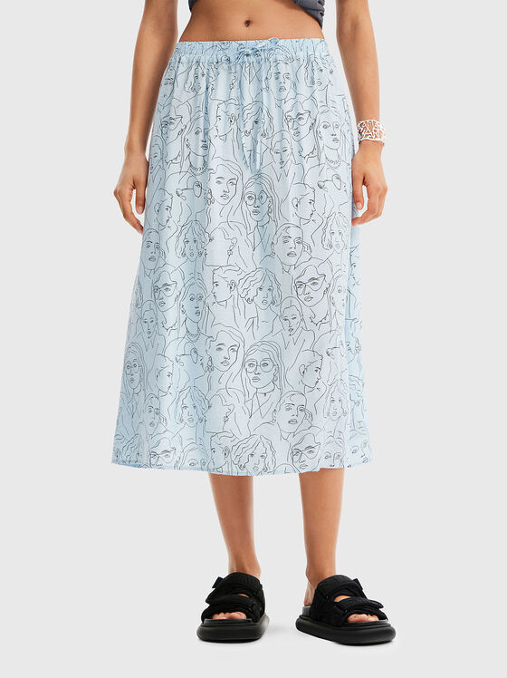 Миди пола DELIA от вискоза с принт - 1