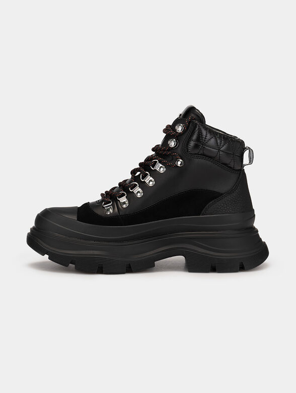 LUNA black ankle boots with ties - 4