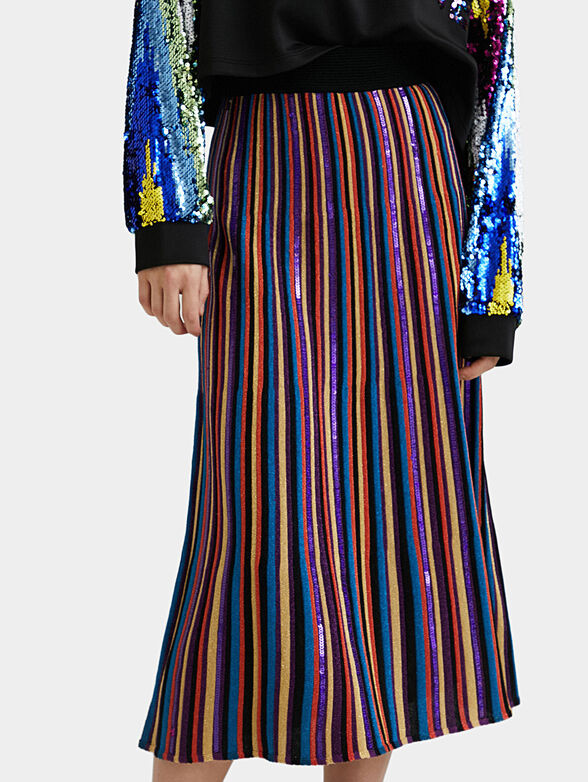 Midi skirt with colorful print - 1
