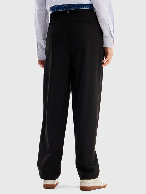 Black trousers with denim detail  - 2