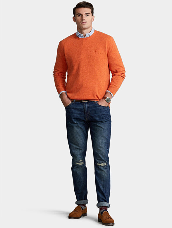 Merino wool sweater in orange color - 2