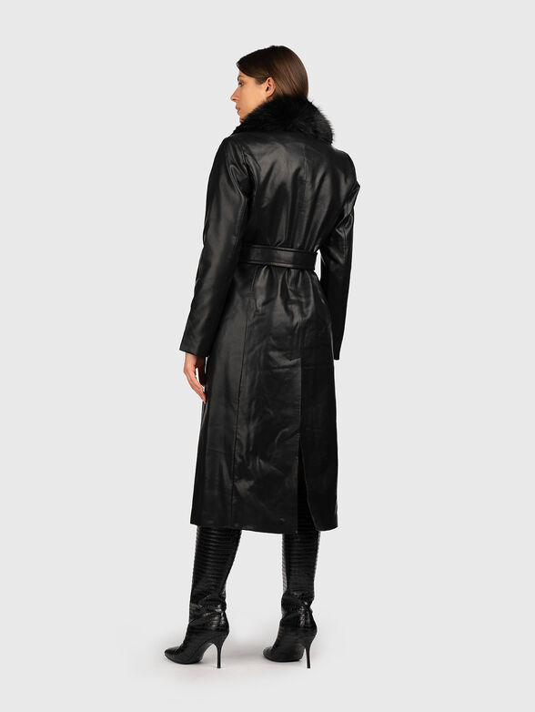 Coat with soft collar and waist belt - 3