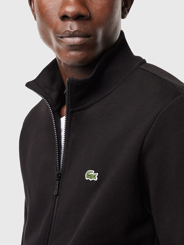 Black sweatshirt with zip and logo detail - 4