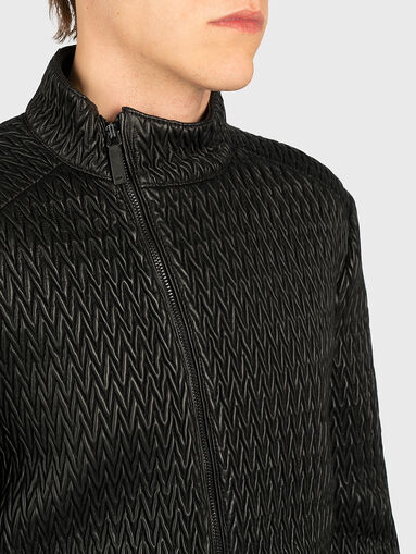 Lamb leather jacket in black color - 3