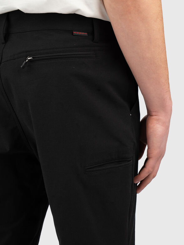 Straight fit cotton blend trousers - 3