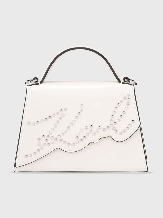 Кросбоди чанта от естествена кожа с лого - 1