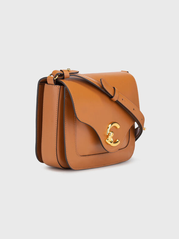 Leather crossbody bag with gold details - 4