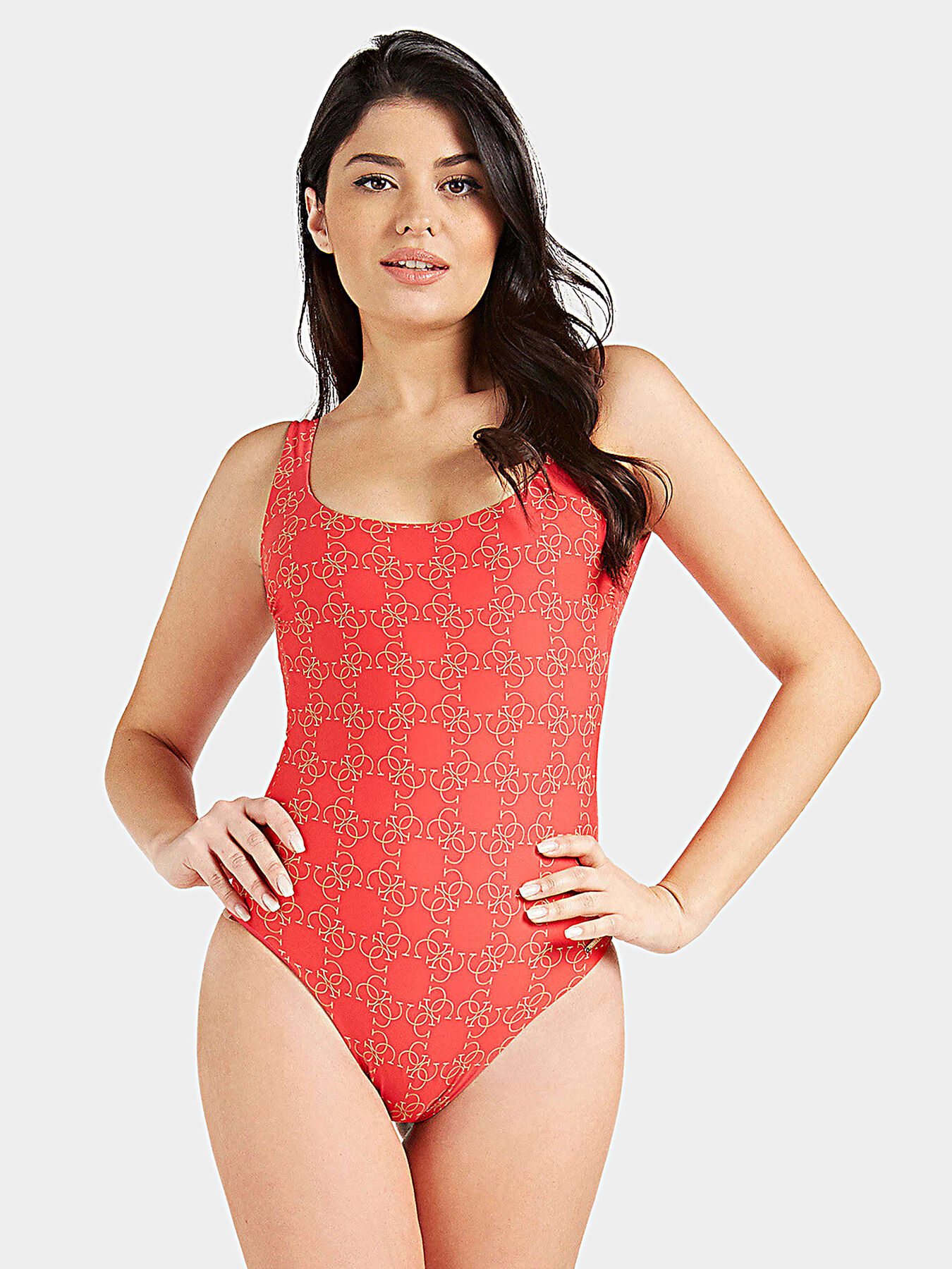 Guess red swimsuit discount