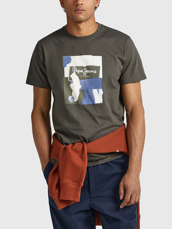 OLDWIVE cotton T-shirt with contrasting print - 1