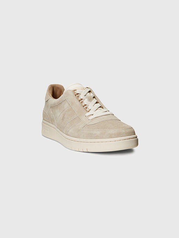 Beige suede sports shoes - 2