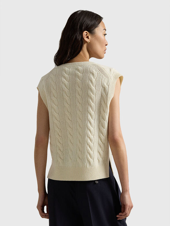 V-neck sweater in wool and cashmere - 3