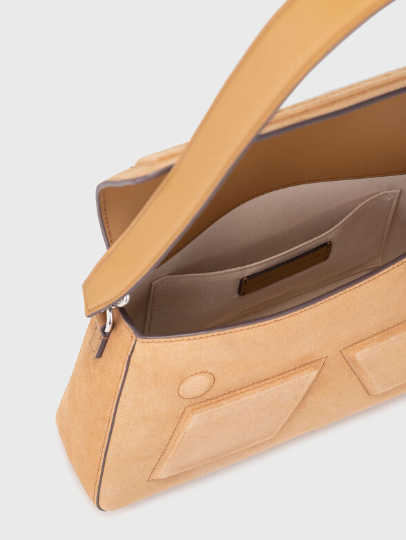 Leather and suede bag with accent logo - 6