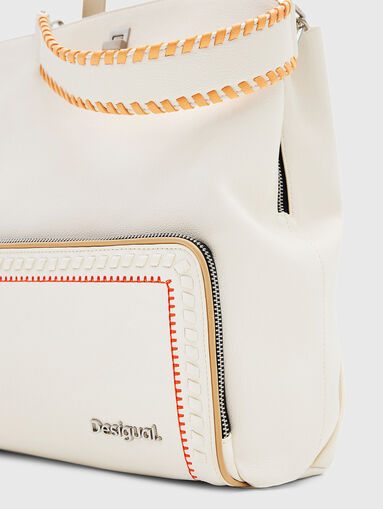 Eco leather backpack with contrasting embroidery - 5
