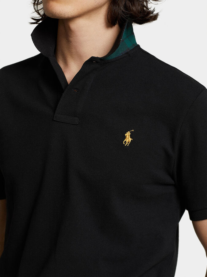 Manfinity Sporsity Men Letter Embroidery Contrast Collar Polo