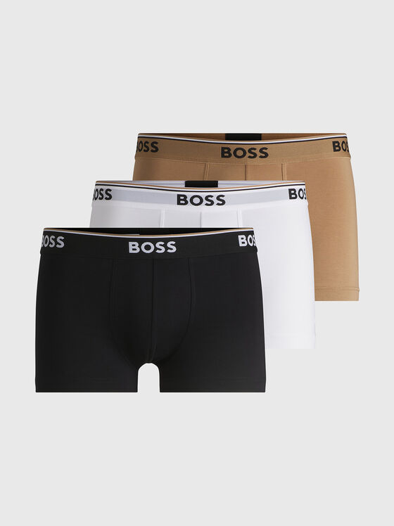 Set of three boxers with logo in cotton - 1