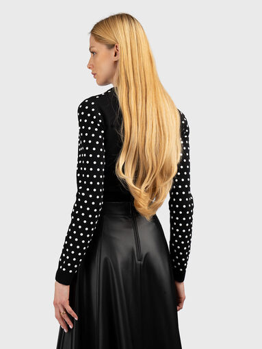 Cropped cardigan with zip and polka dot pattern - 3