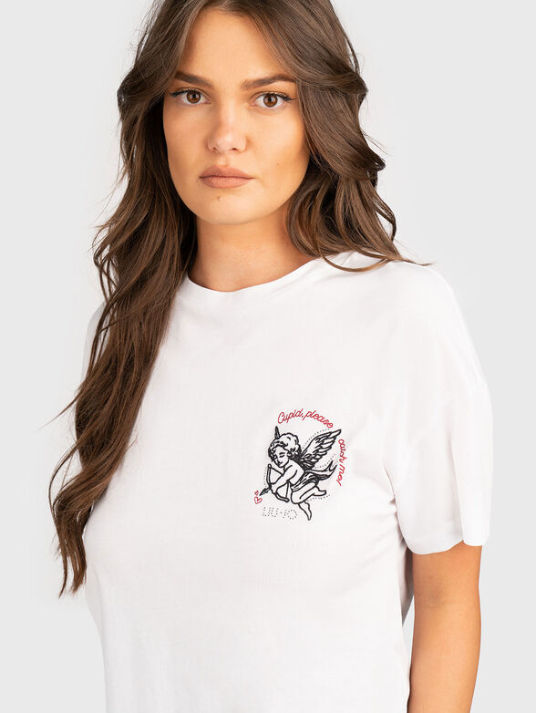 Cotton T-shirt with accent embroidery - 4