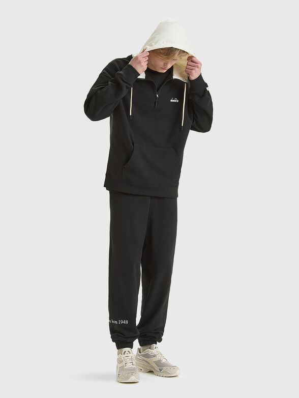LEGACY black unisex sweatshirt with contrast hood - 6