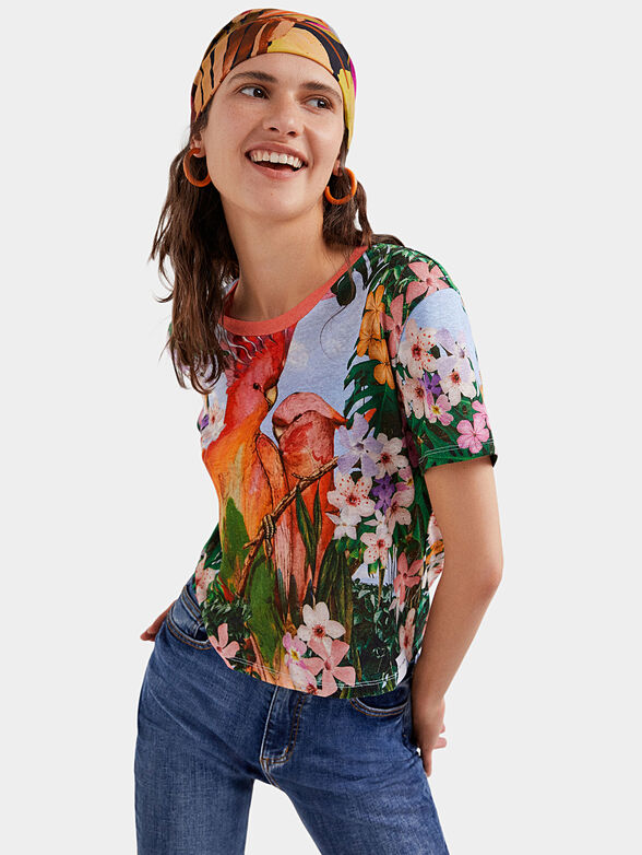 Tropical printed T-shirt - 1