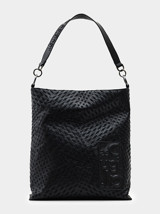 Голяма ръчна чанта с геометрична текстура - 1