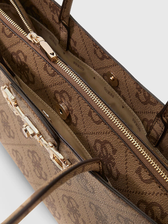 Brown logo print bag - 3