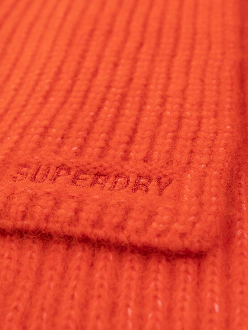Knitted scarf in orange color with logo detail - 3