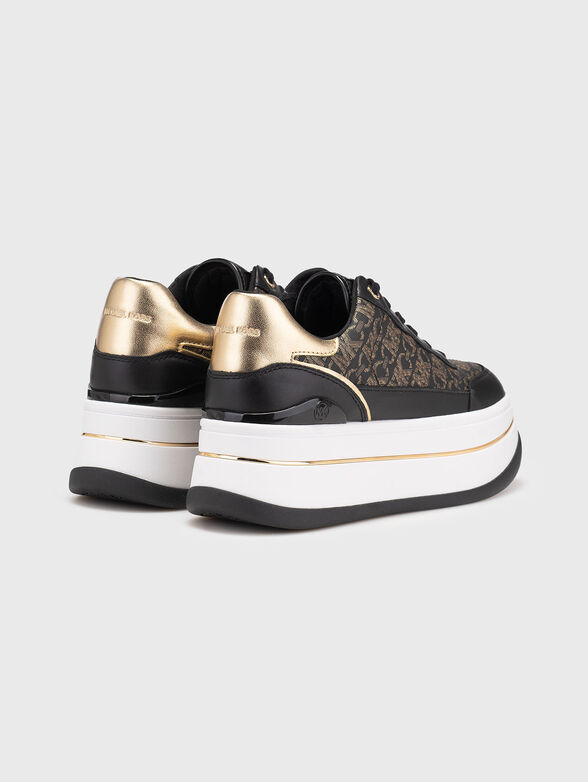 Leather sports shoes with logo print - 3