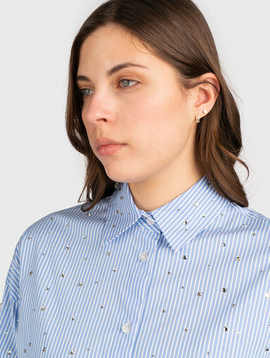 Cotton shirt with rhinestones - 3