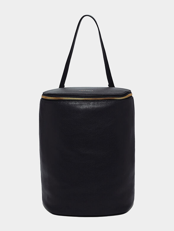 Black leather backpack - 1