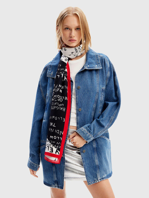 Scarf with contrasting print  - 2