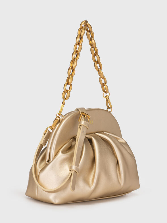 Black handbag with golden details - 5