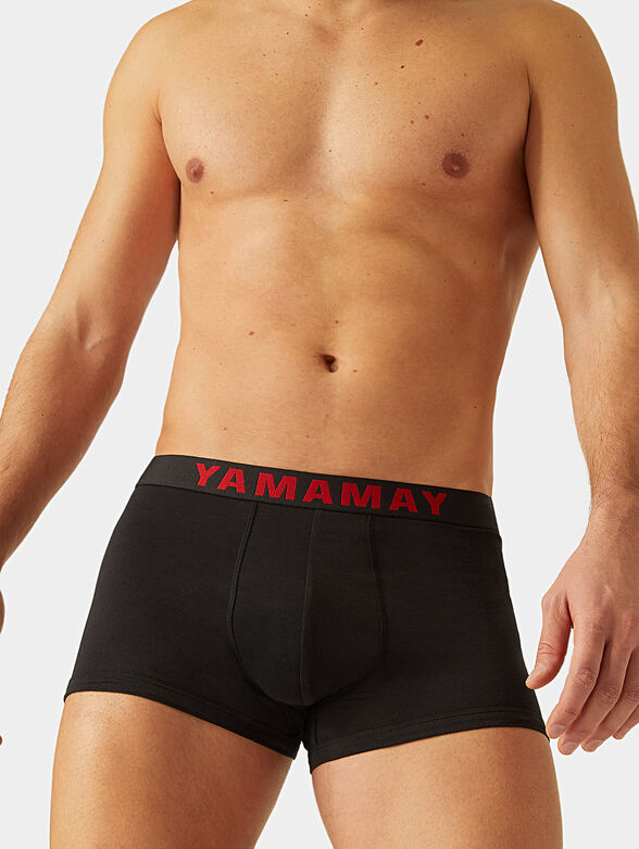FASHION COLOR Black cotton trunks - 2