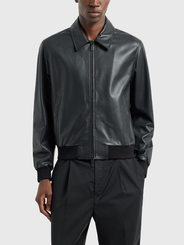 Leather jacket with pockets - 1