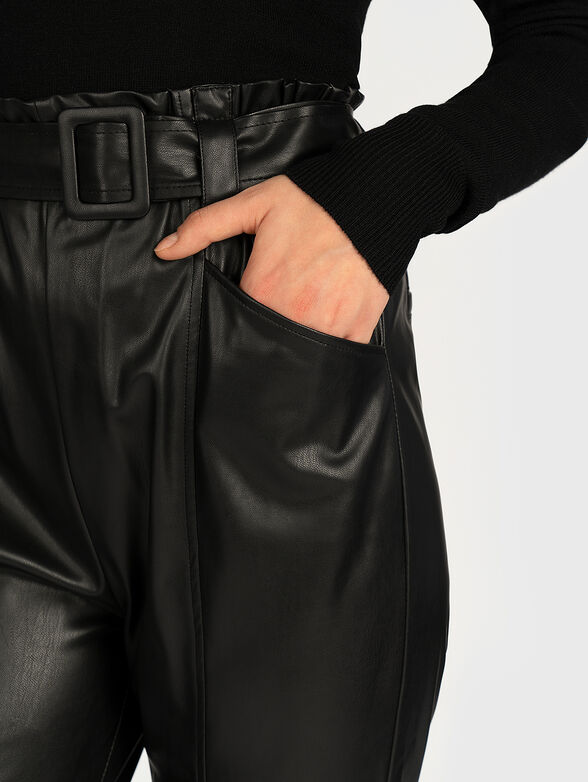 High-waist leather trousers - 3
