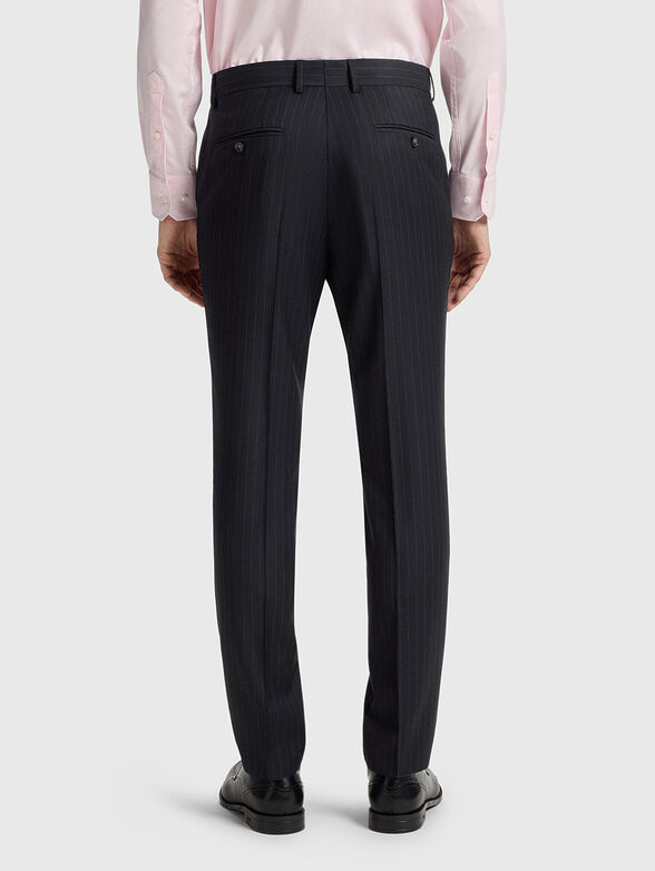 Wool slim fit suit with micro stripes - 3