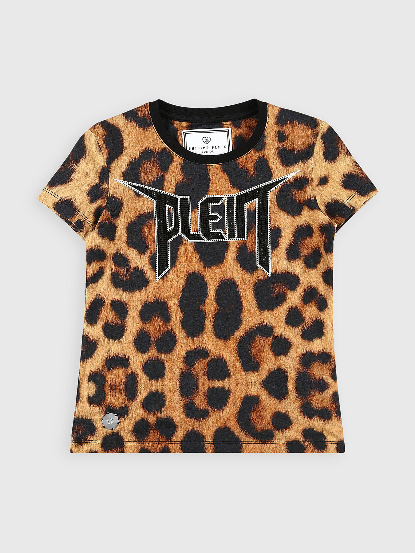 T-shirt with leopard print and logo accent brand PHILIPP
