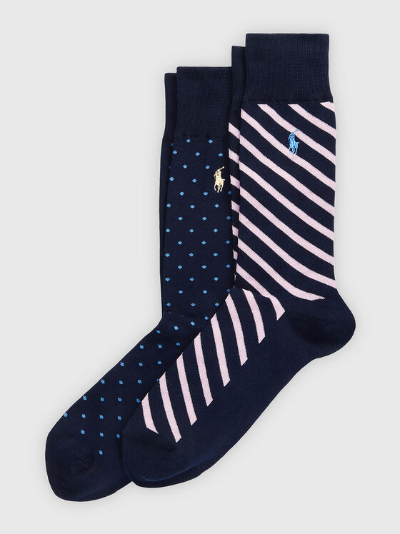 Комплект от два чифта чорапи с контрастни мотиви - 1