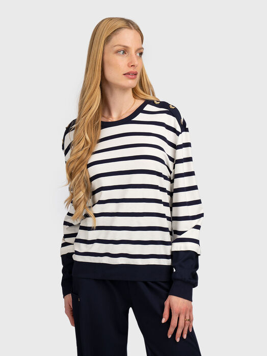 Striped viscose blend sweatshirt