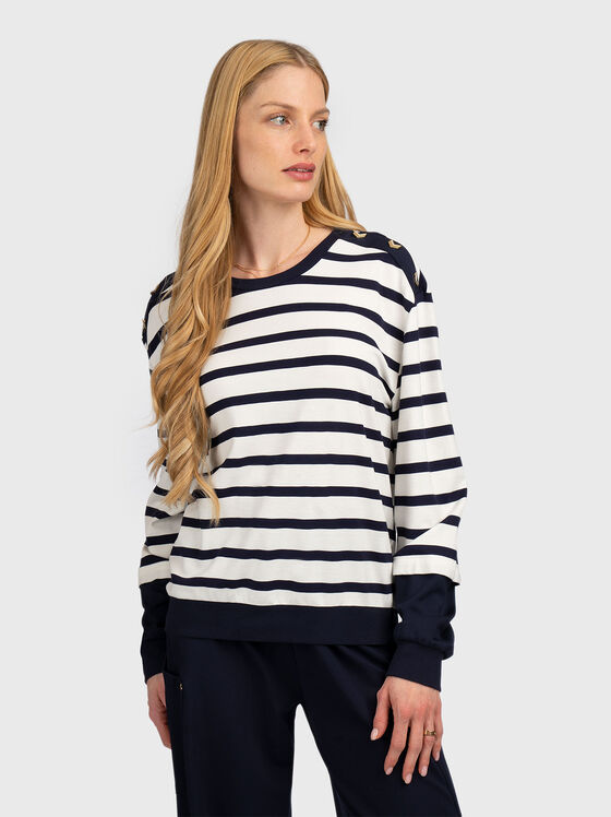 Раиран суитшърт от вискозен бленд - 1