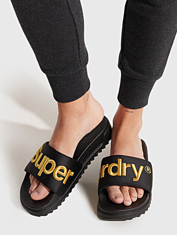 Slides in black color with logo - 2