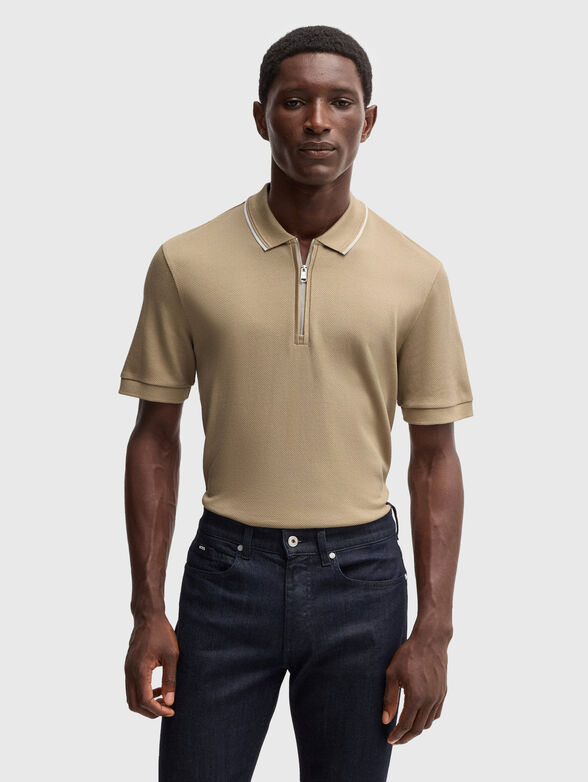 PARAS structured-cotton polo shirt with zip - 1