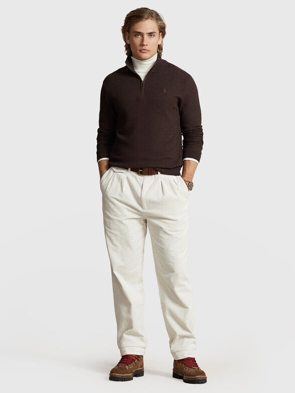 Wool sweater with zip  - 2