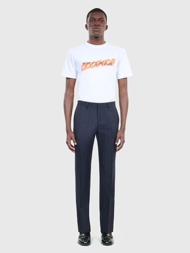 Striped straight leg trousers - 4