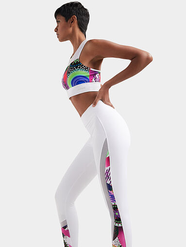 White leggings with multicolor print - 4