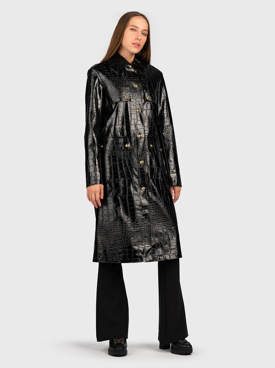 Eco leather trench with croco effect  - 1