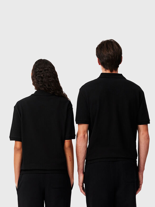 Unisex polo shirt in black - 3