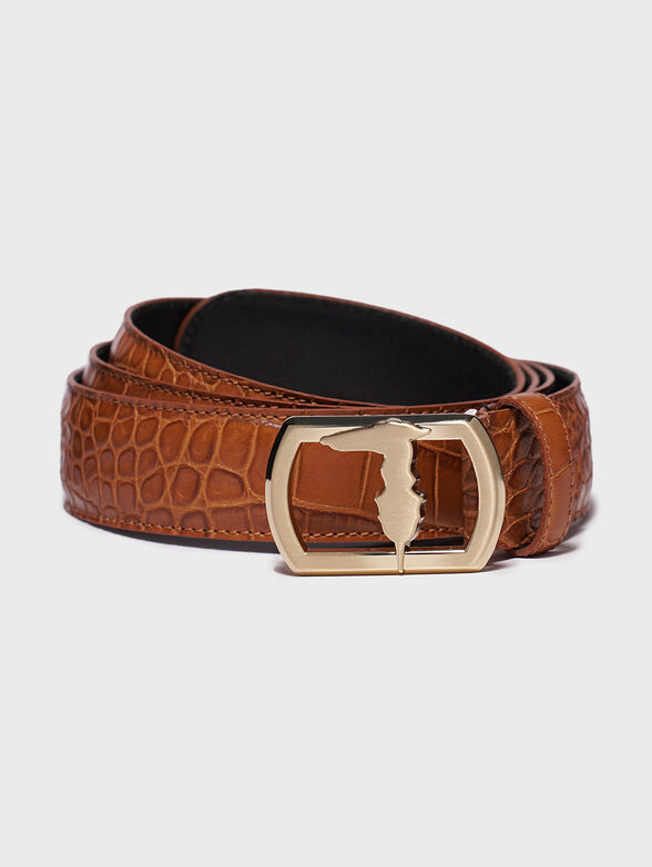 Leather belt with animal print - 1