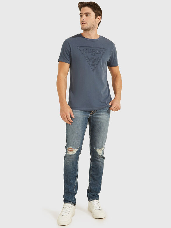 T-shirt with embroidered triangular logo - 2